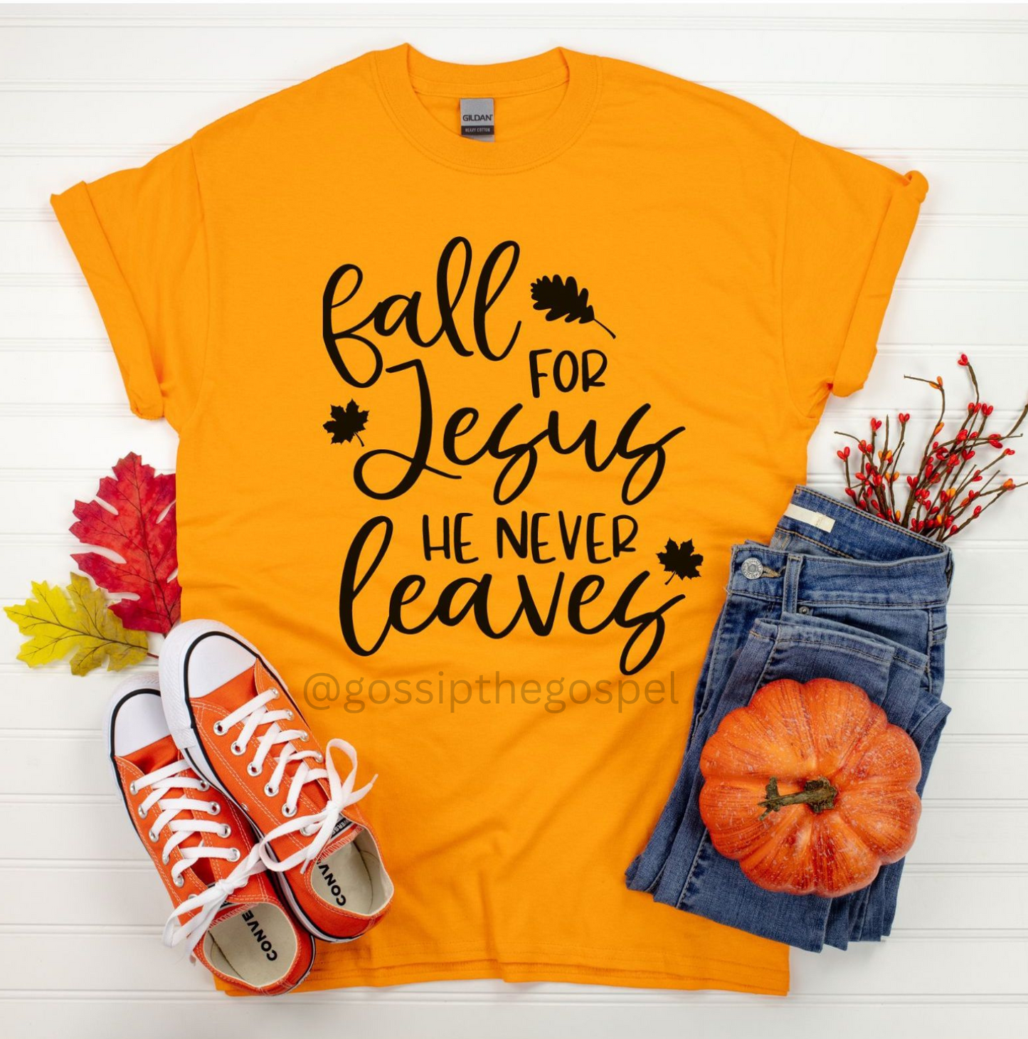 Fall for JESUS, He never leaves cozy Tshirt