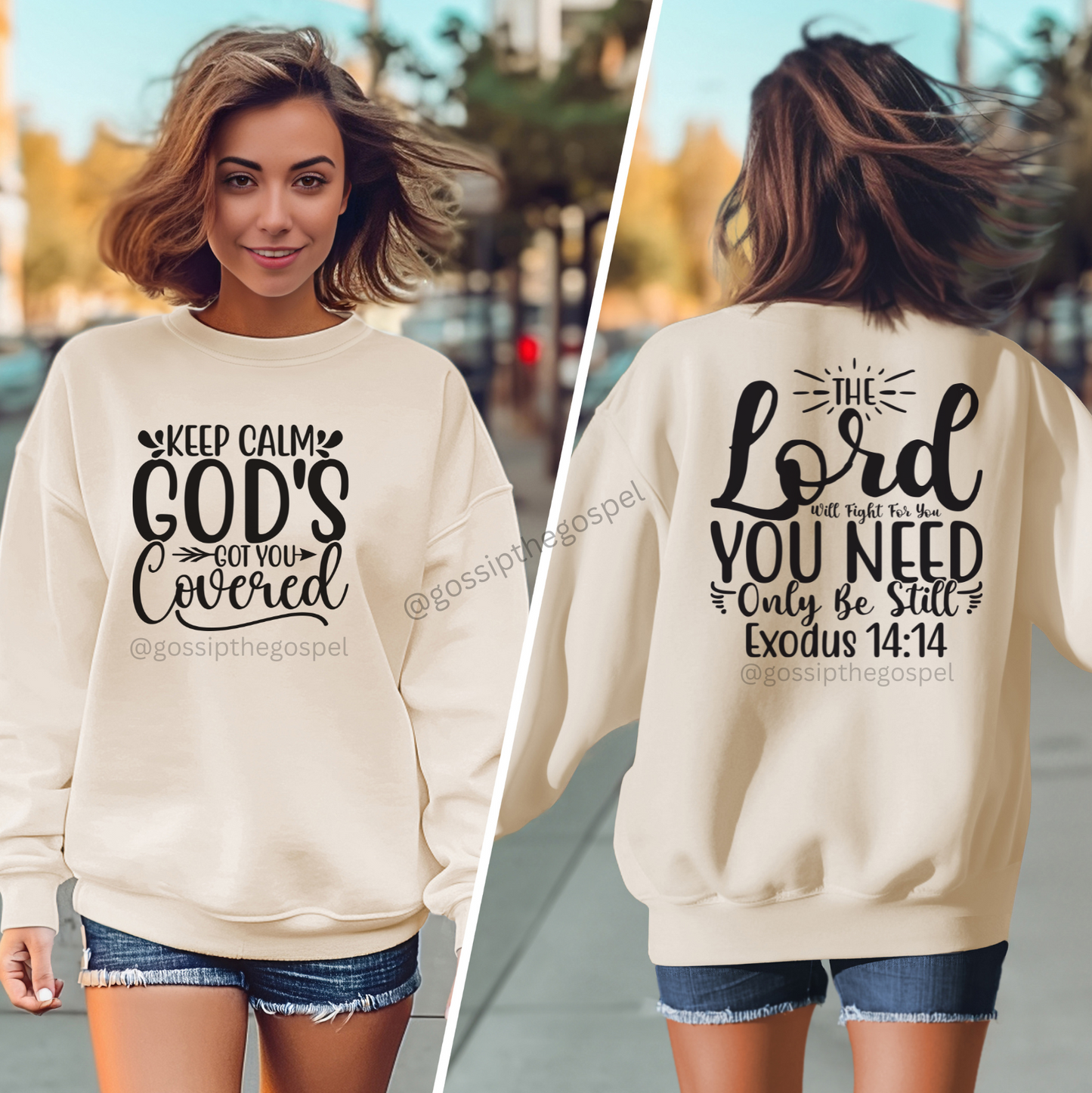 Unisex Keep Calm GOD's Got you covered Crewneck