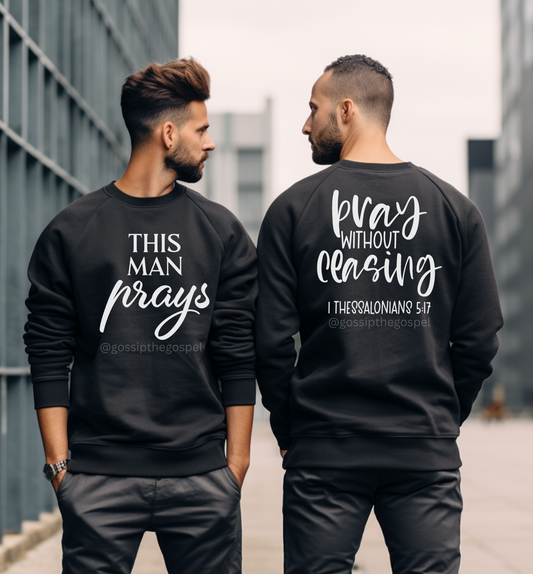 Men's Pray Without Ceasing Crew Neck Sweater @ Gossipthegospel.com